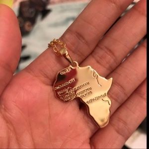 New 18K gold map necklace